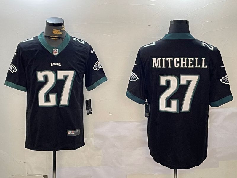 Men Philadelphia Eagles #27 Mitchell Black 2024 Nike Vapor Limited NFL Jersey style 2->youth nfl jersey->Youth Jersey
